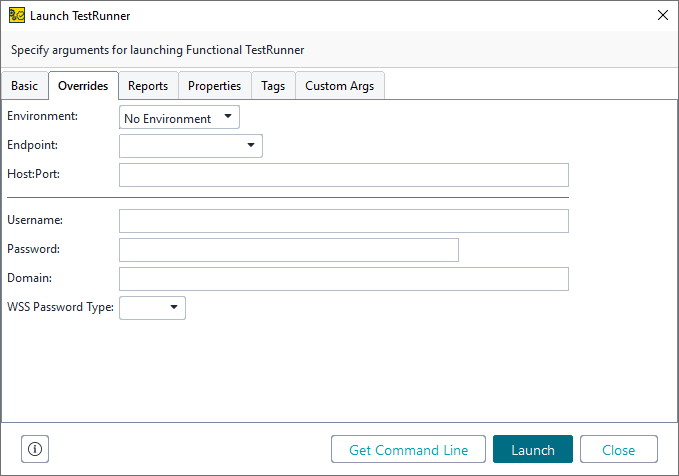 ReadyAPI: The Overrides tab of the test runner