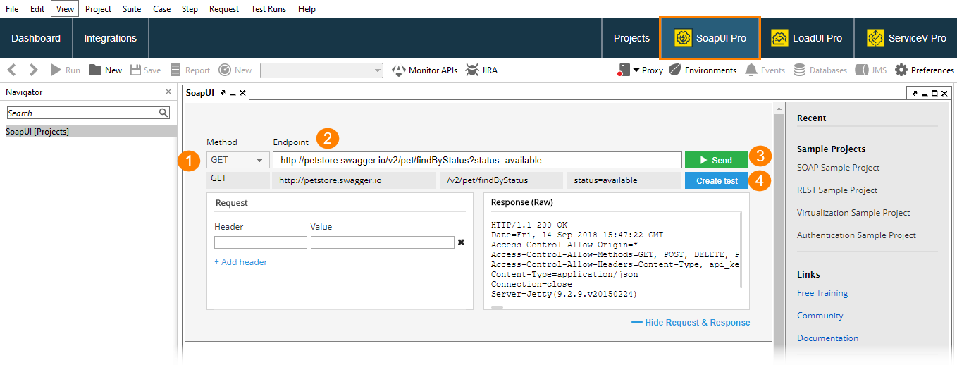 SoapUI start page