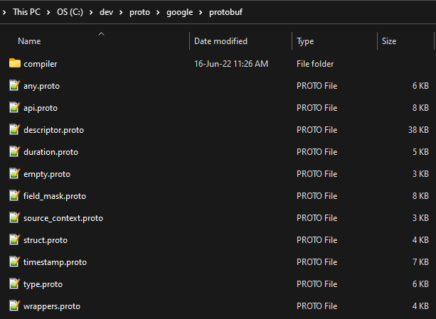 gRPC protobuf