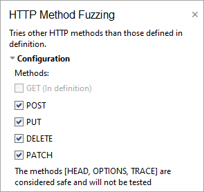 ReadyAPI: Configuring the HTTP Method Fuzzing Scan ReadyAPI: Configuring the HTTP Method Fuzzing Scan