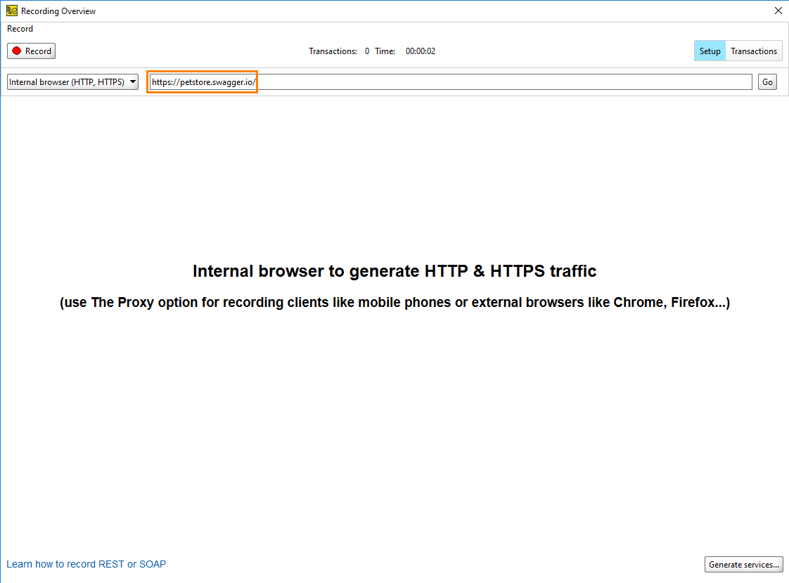 API Discovery: Entering the URL