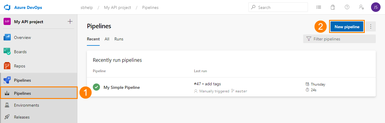 Create a new pipeline