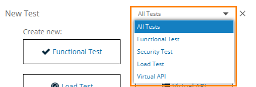 ReadyAPI Interface: Select a Test ReadyAPI Interface: Select a Test