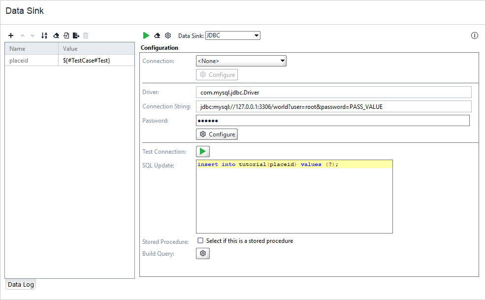JDBC data sink