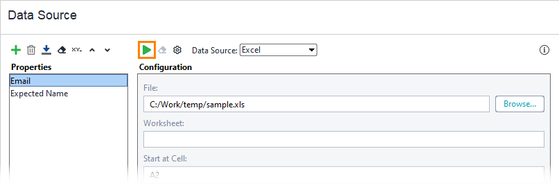 ReadyAPI: Running the data source with the Data Log