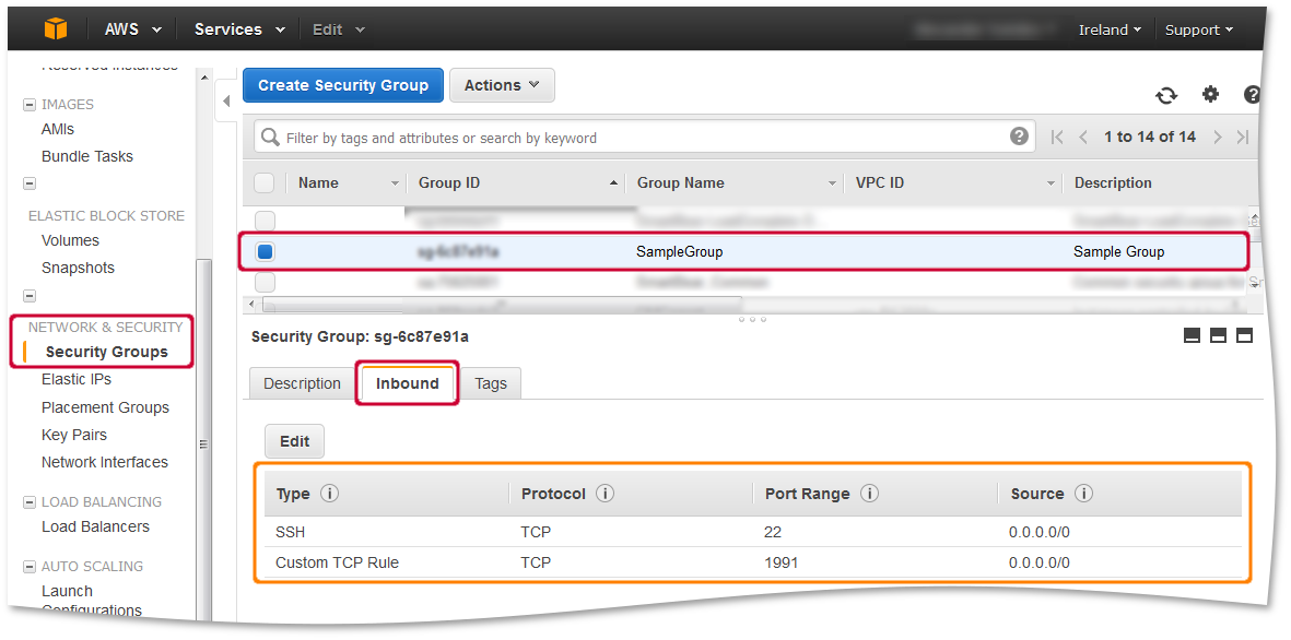 API distributed cloud testing with ReadyAPI: Sequrity Group Settings