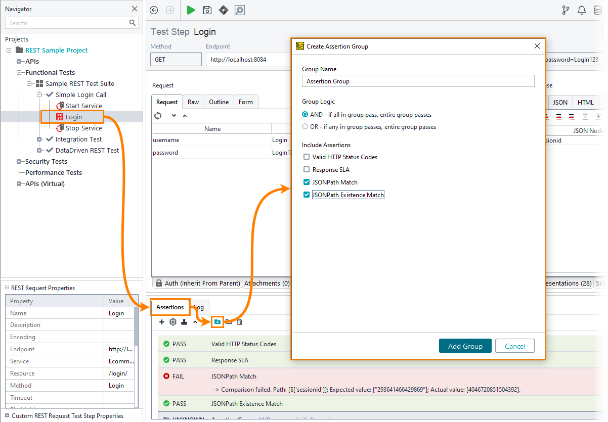 Functional tests: Add assertion group