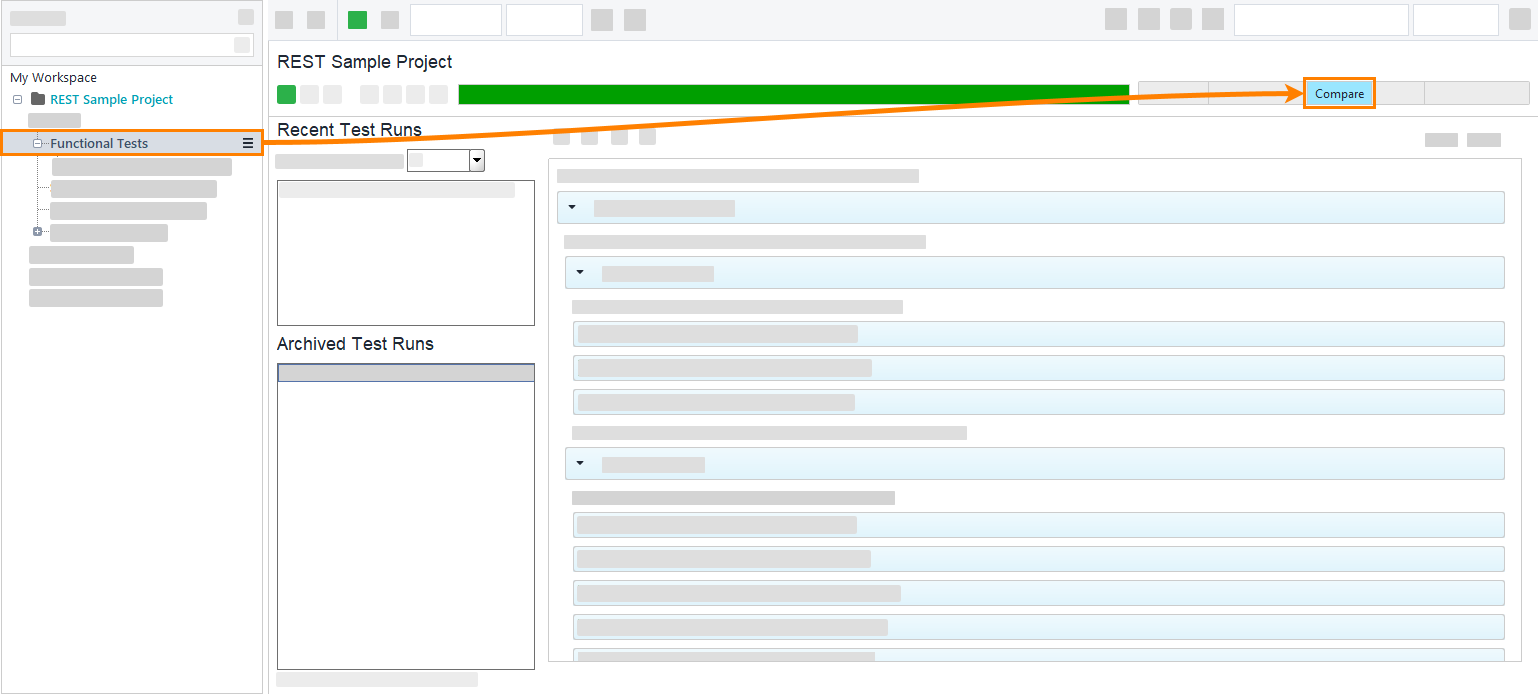 ReadyAPI: The Compare page
