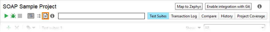 Project Editor Toolbar