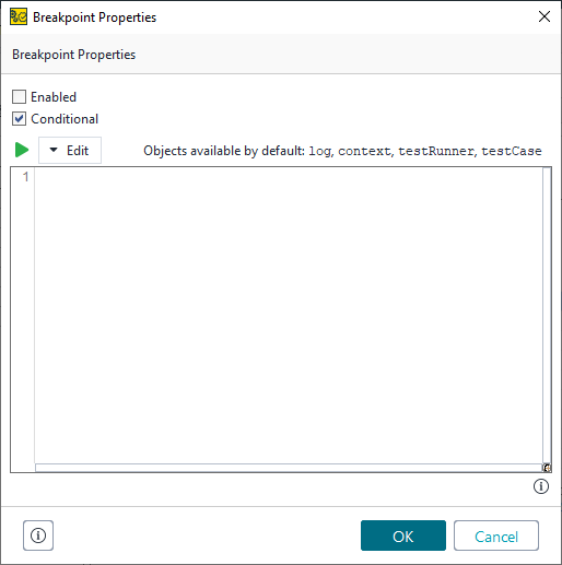 The Breakpoint Properties dialog
