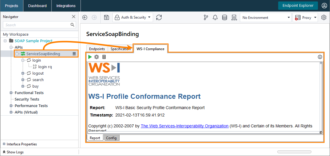 The WS-I Compliance page