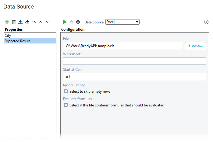 The Excel data source