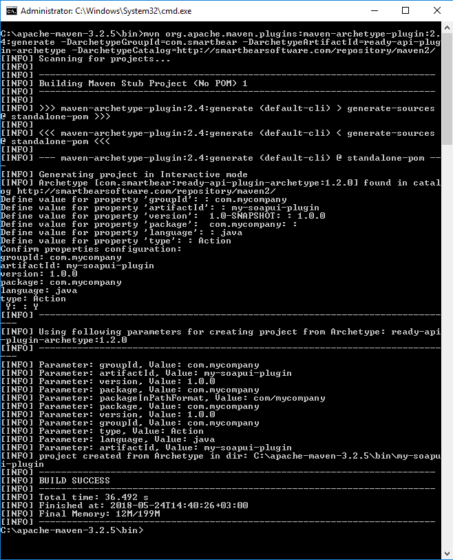 Sample command prompt