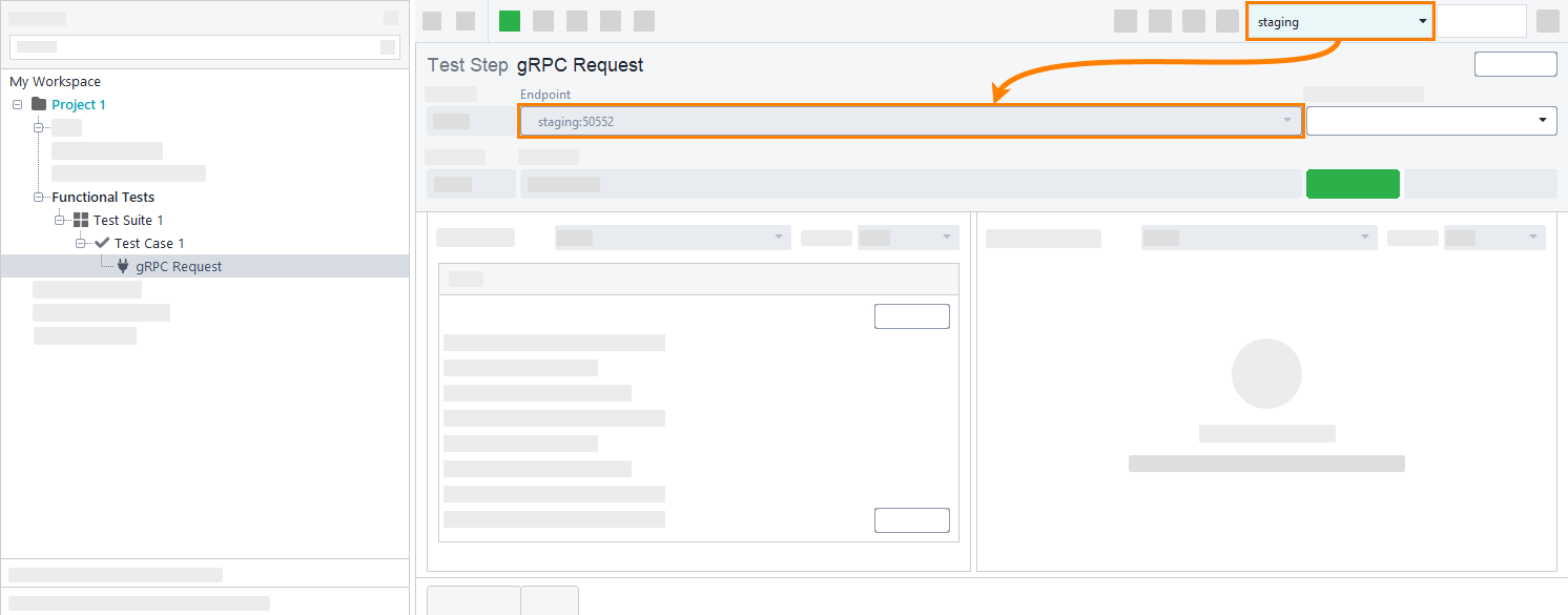 Testing gRPC APIs in ReadyAPI: Set endpoins with environments