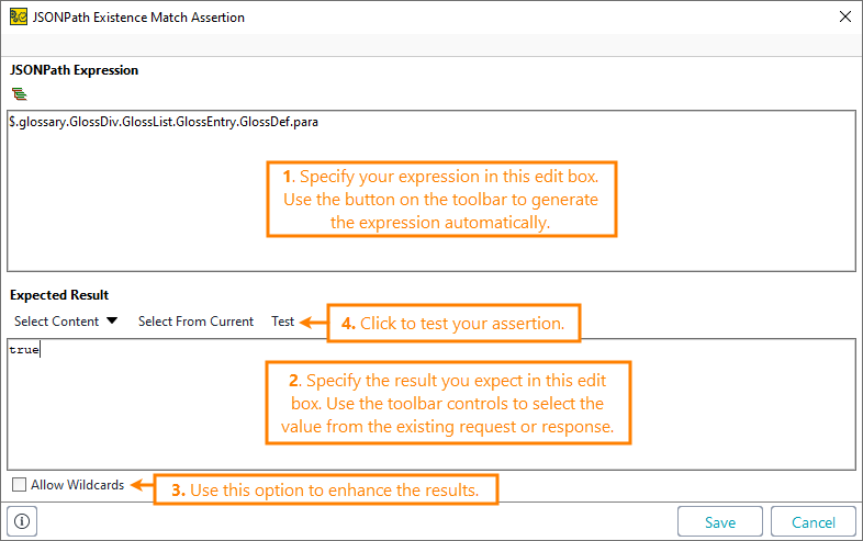 ReadyAPI: Configuring the JSONPath Existence Match assertion