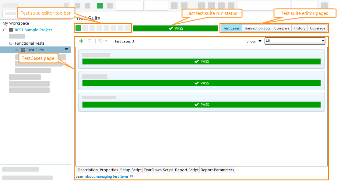Test suite editor