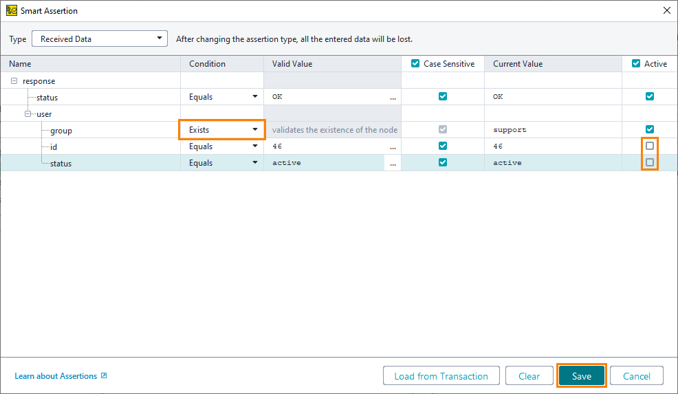 Functional API testing: Configure assertion