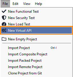Service virtualization with ReadyAPI: Creating a new virtual API