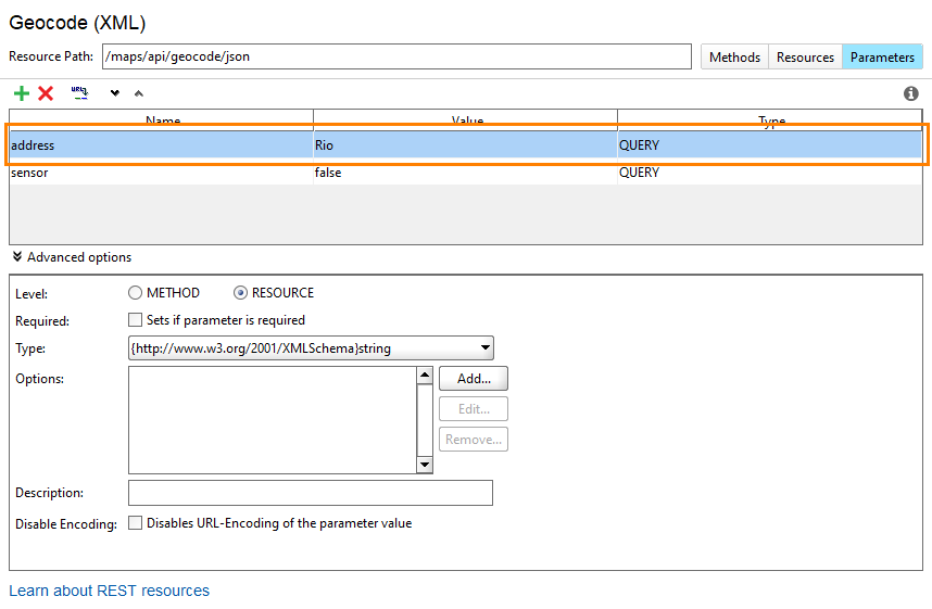 Parameter Options